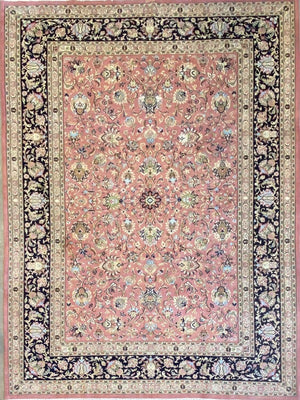 Rare Hand-Knotted Persian Qum Carpet