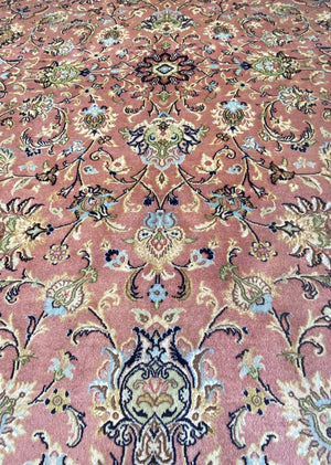 Rare Hand-Knotted Persian Qum Carpet