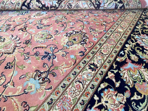 Rare Hand-Knotted Persian Qum Carpet