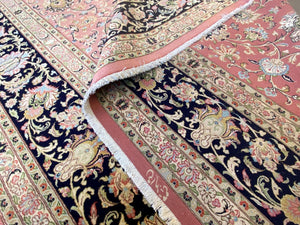 Rare Hand-Knotted Persian Qum Carpet