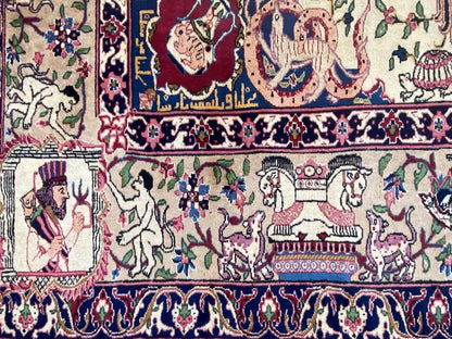 Antique Hand-Knotted Persian Kerman Carpet