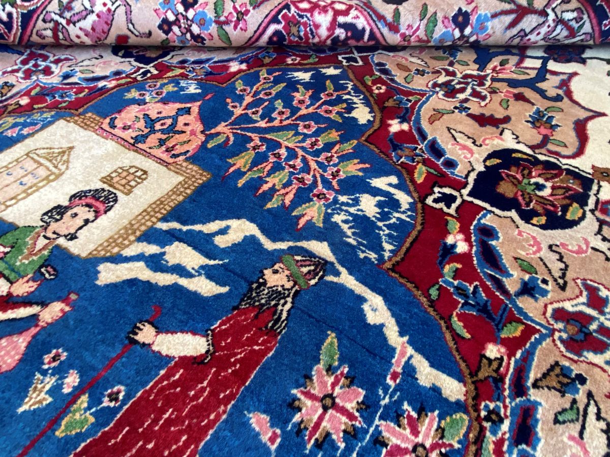 Antique Hand-Knotted Persian Kerman Carpet