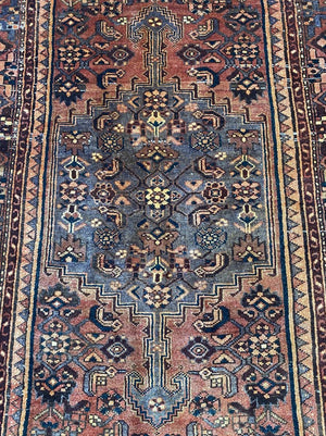 Hand-Knotted Tribal Persian Khamseh Rug