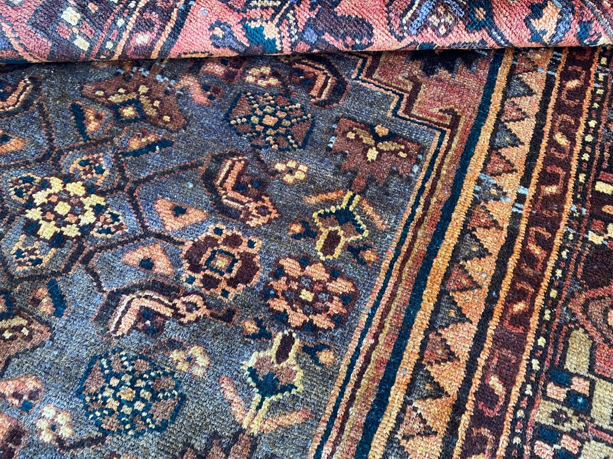 Hand-Knotted Tribal Persian Khamseh Rug