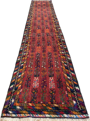 Hand-Knotted Tribal Persian Balouch Runner