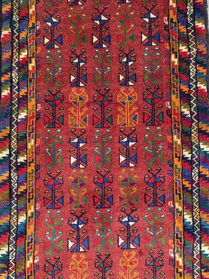 Hand-Knotted Tribal Persian Balouch Runner