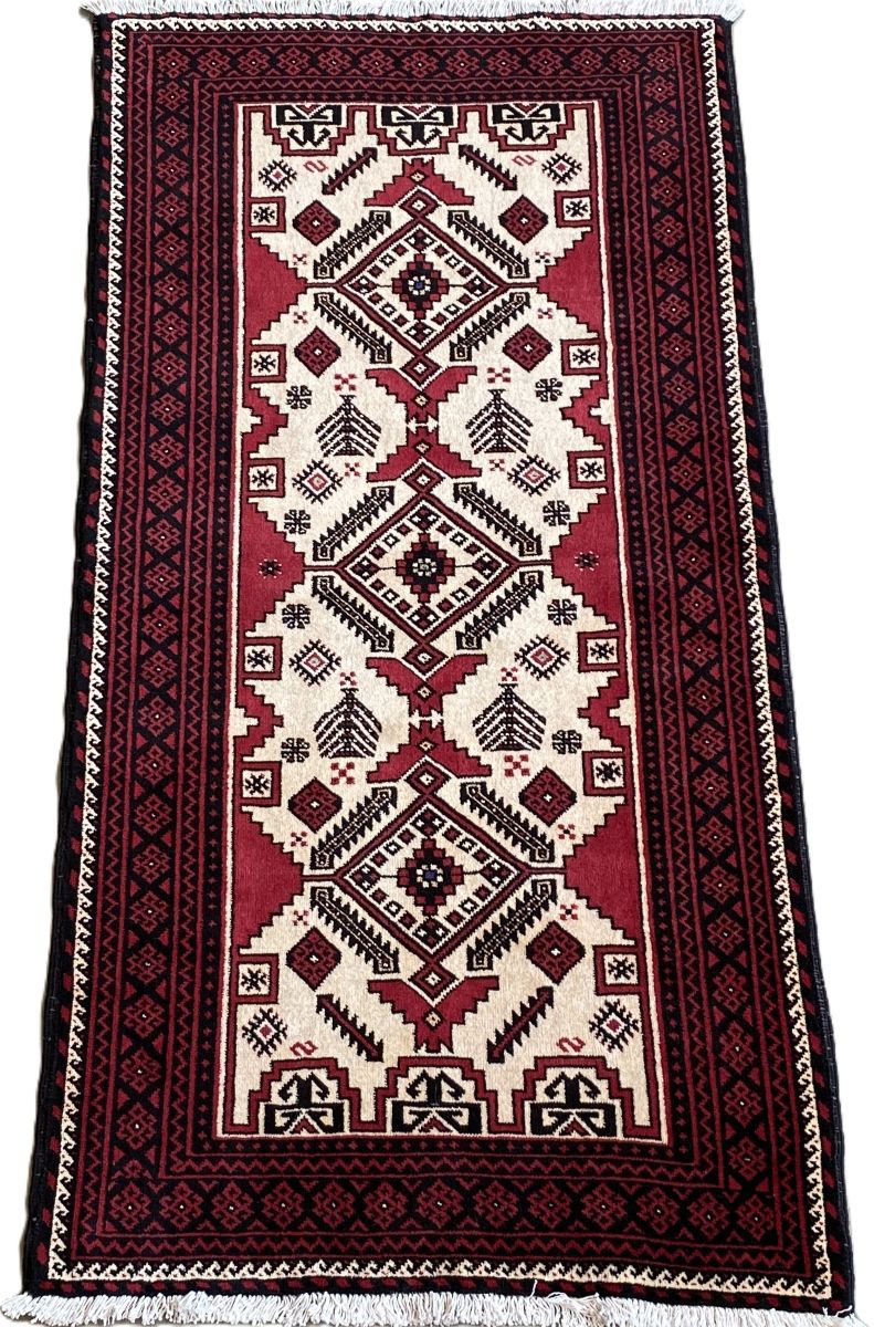 Hand-Knotted Tribal Persian Balouch Rug
