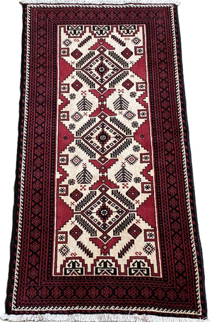 Hand-Knotted Tribal Persian Balouch Rug