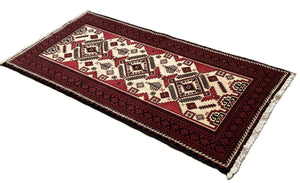 Hand-Knotted Tribal Persian Balouch Rug