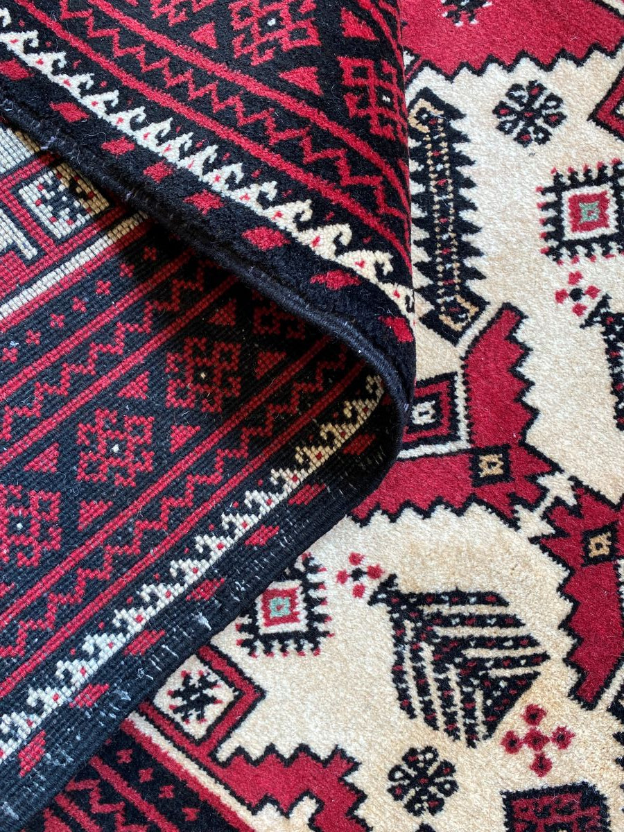 Hand-Knotted Tribal Persian Balouch Rug