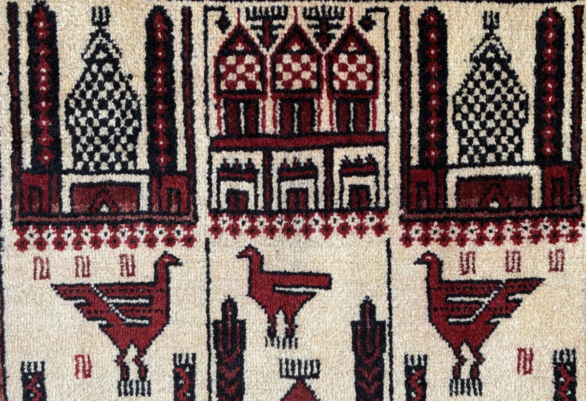 Hand-Knotted Tribal Persian Balouch Prayer Rug