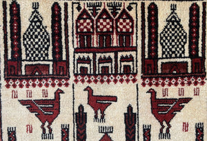 Hand-Knotted Tribal Persian Balouch Prayer Rug