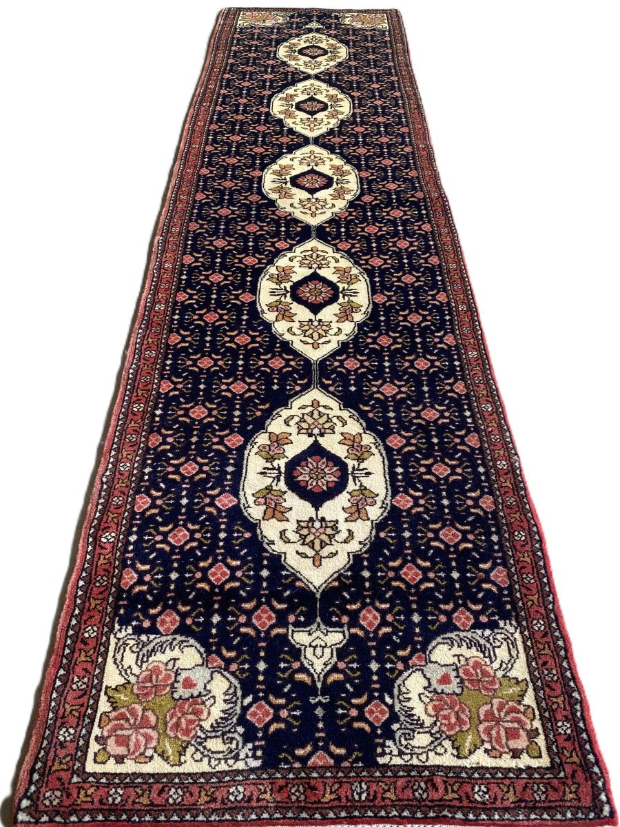 Hand-Knotted Persian Senneh Hall Runner