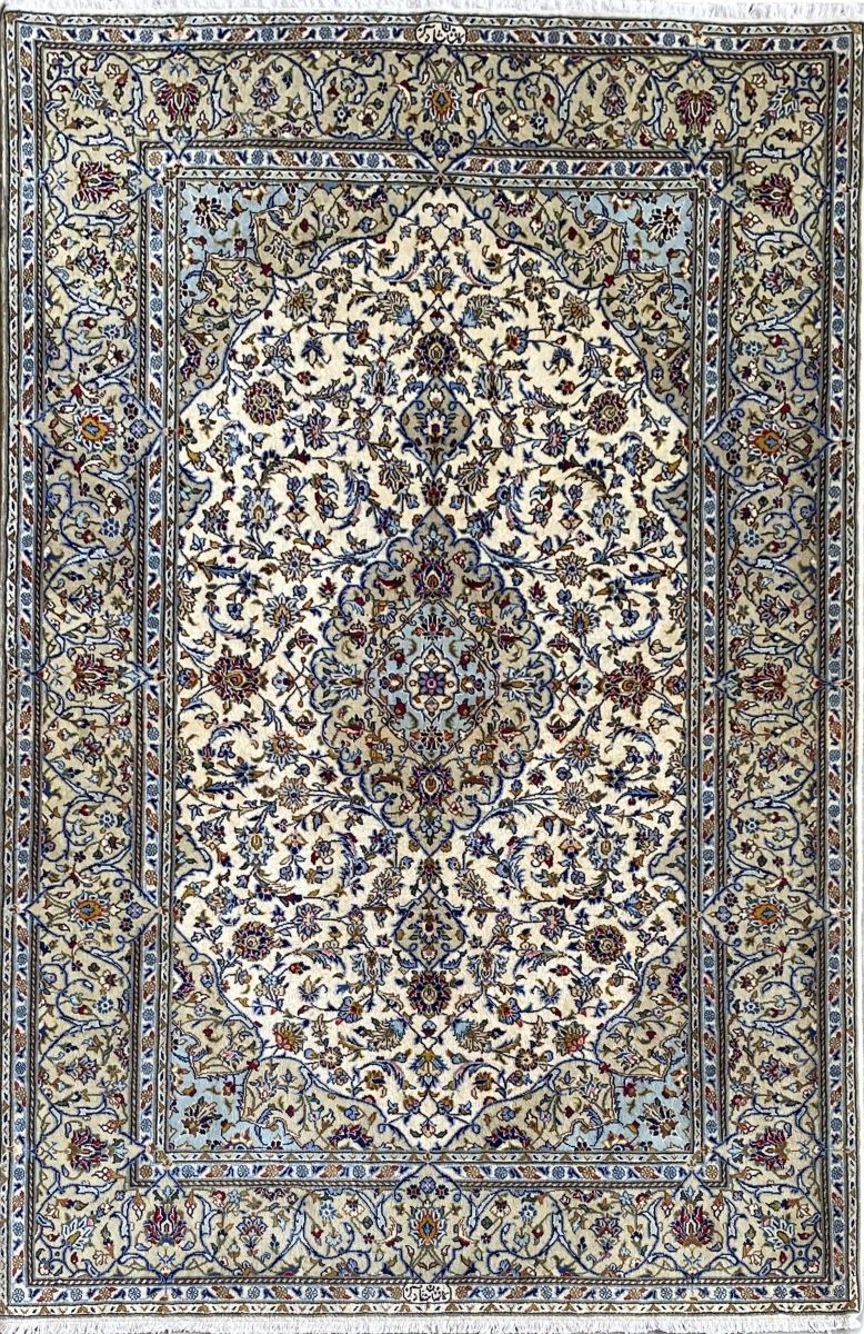 Superfine Hand-Knotted Persian Kashan Carpet