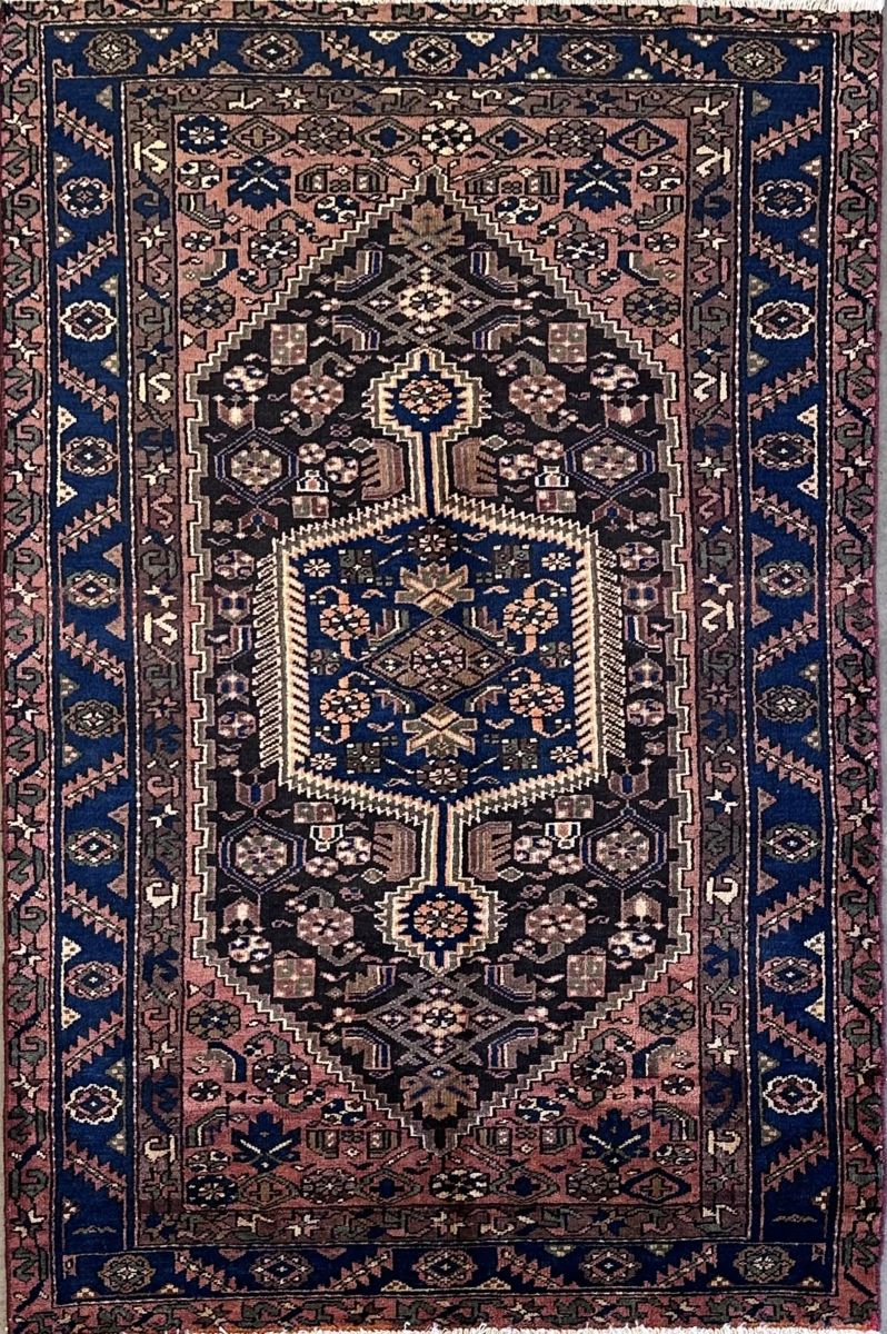 Hand-Knotted Tribal Persian Khamseh Rug