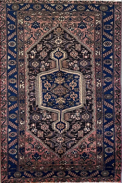 Hand-Knotted Tribal Persian Khamseh Rug