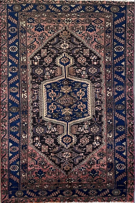 Hand-Knotted Tribal Persian Khamseh Rug
