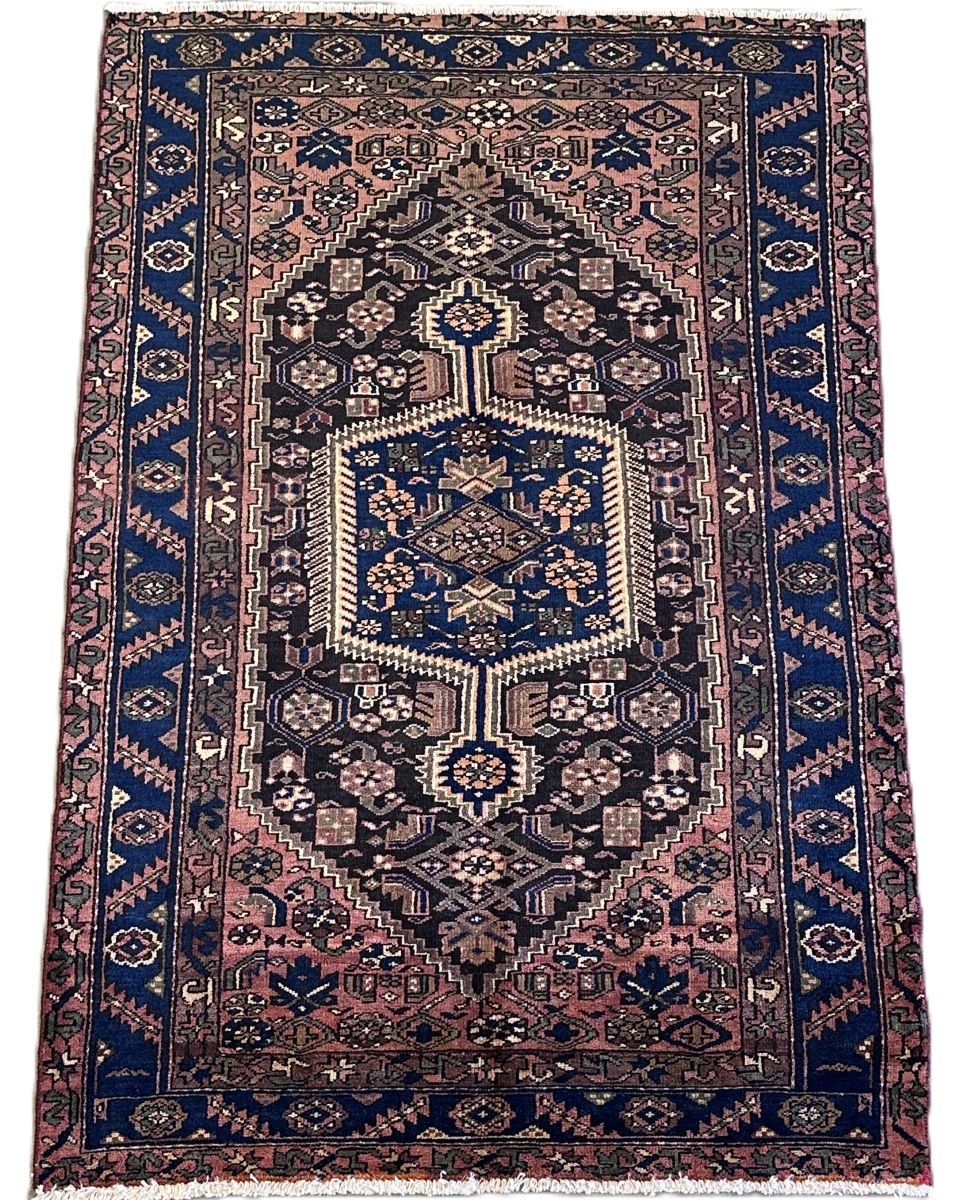Hand-Knotted Tribal Persian Khamseh Rug