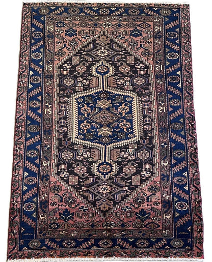 Hand-Knotted Tribal Persian Khamseh Rug