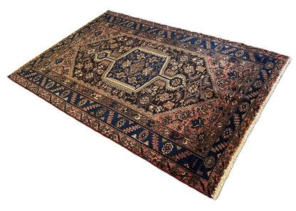 Hand-Knotted Tribal Persian Khamseh Rug