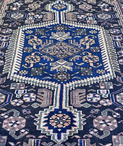 Hand-Knotted Tribal Persian Khamseh Rug