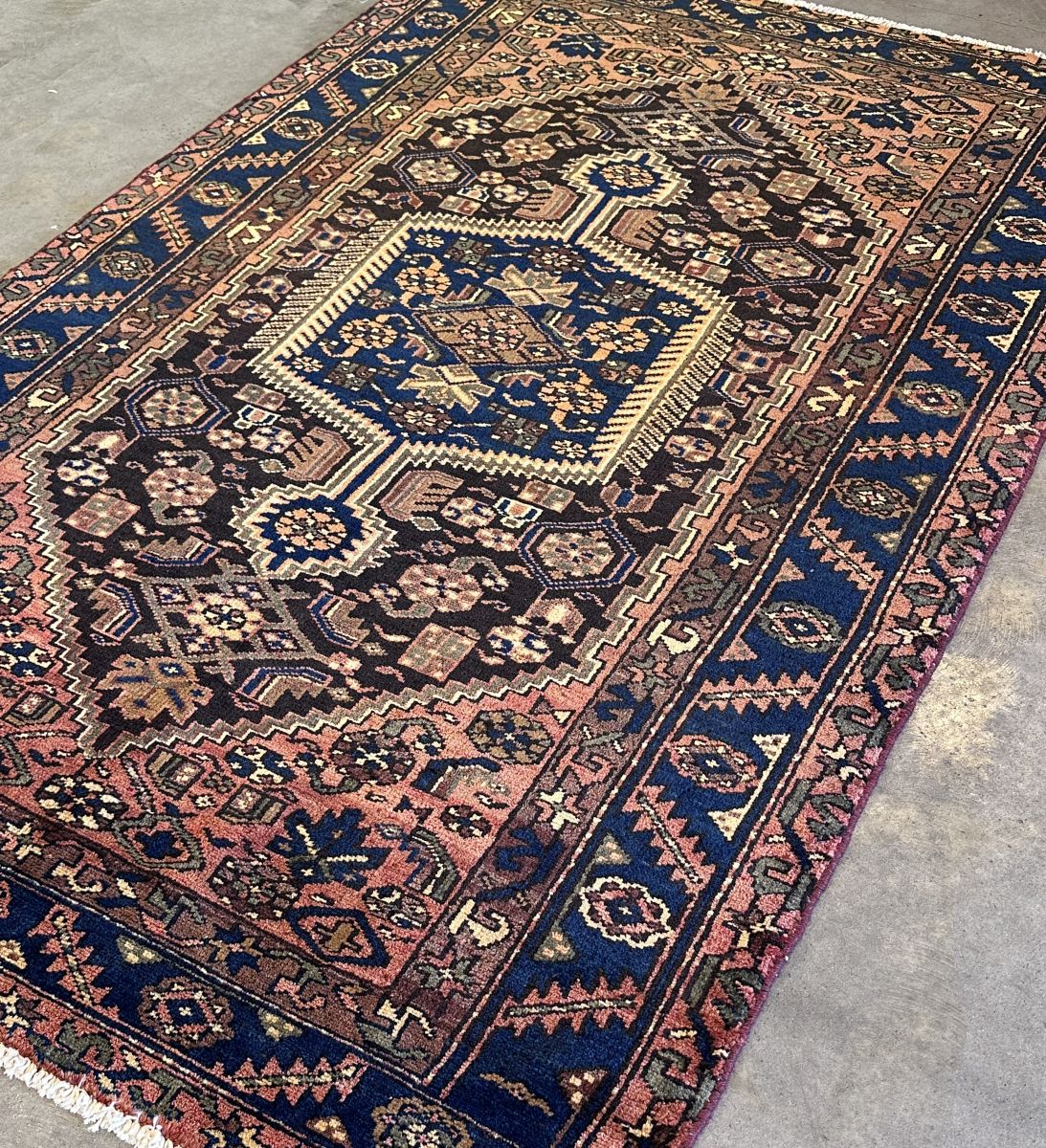 Hand-Knotted Tribal Persian Khamseh Rug