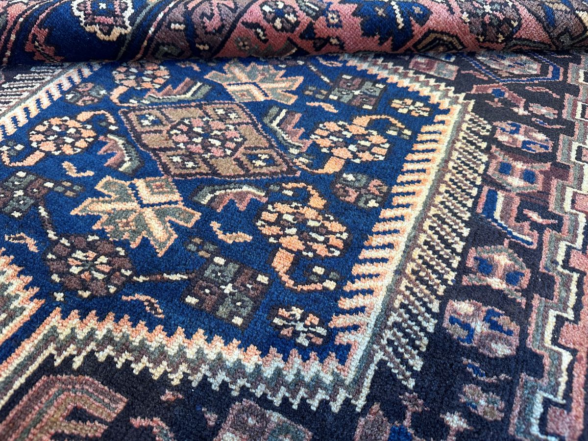 Hand-Knotted Tribal Persian Khamseh Rug