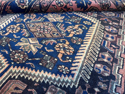 Hand-Knotted Tribal Persian Khamseh Rug