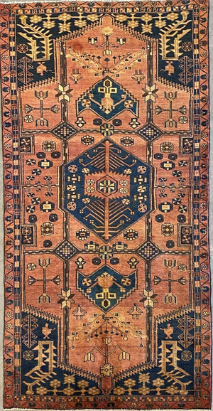 Hand-Knotted Tribal Persian Nahavand Rug