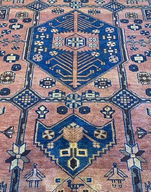 Hand-Knotted Tribal Persian Nahavand Rug