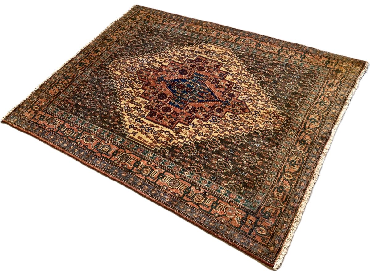 Hand-Knotted Tribal Persian Senneh Rug