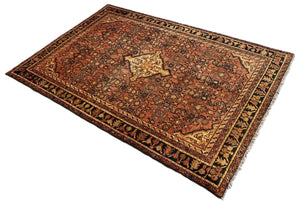 Hand-Knotted Tribal Persian Hossainabad Rug