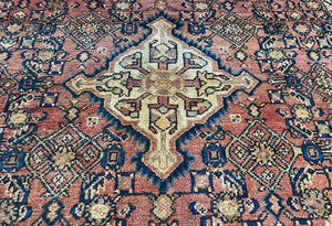 Hand-Knotted Tribal Persian Hossainabad Rug