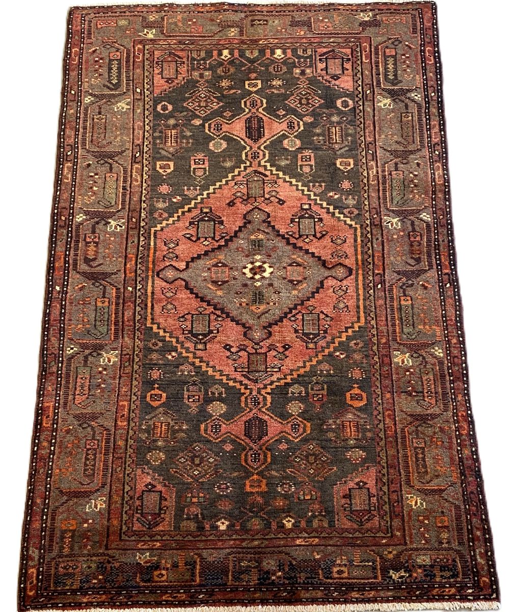 Hand-Knotted Tribal Persian Khamseh Rug