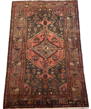 Hand-Knotted Tribal Persian Khamseh Rug