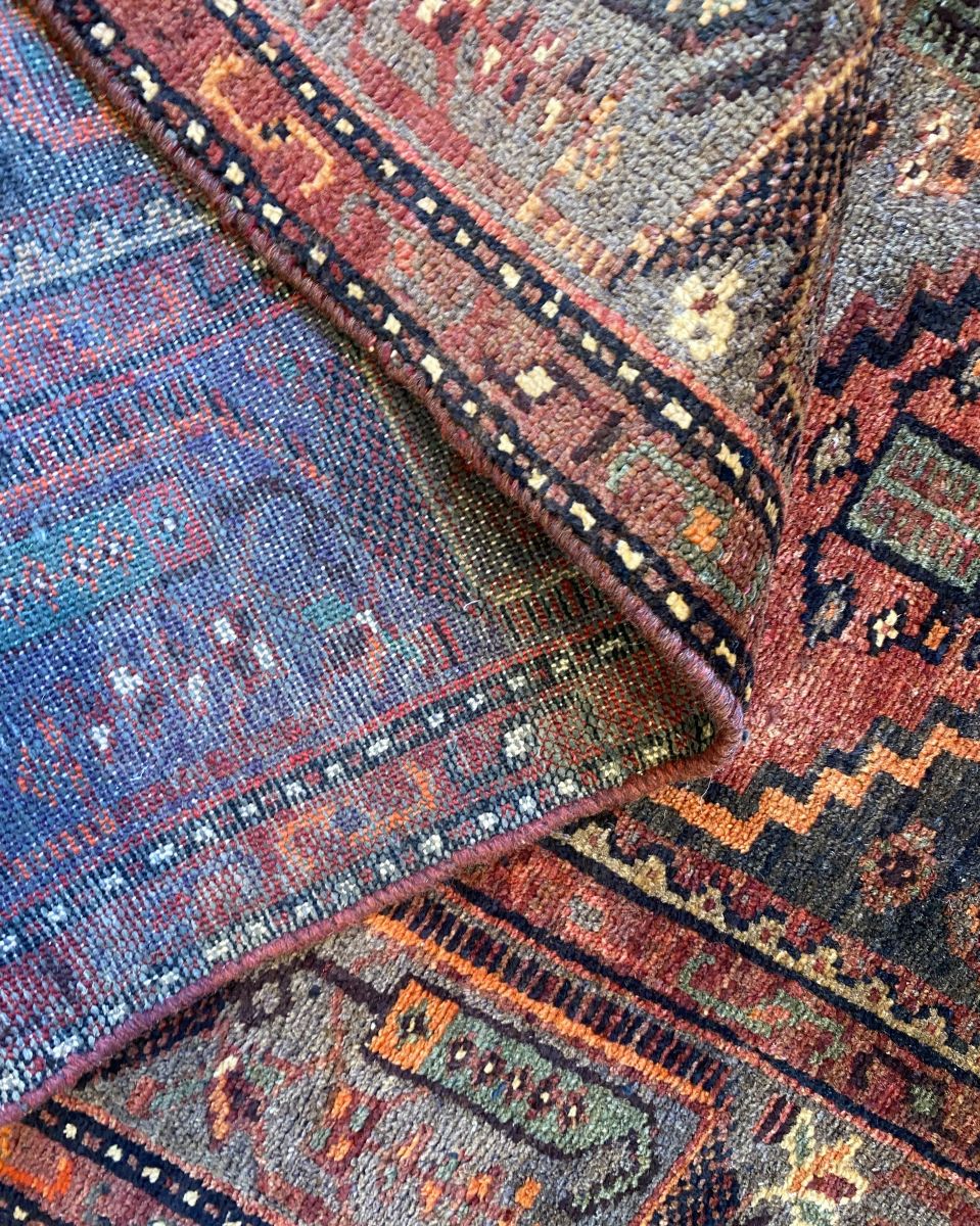 Hand-Knotted Tribal Persian Khamseh Rug