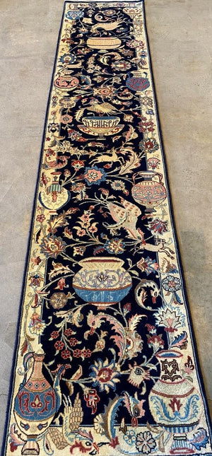 Handmade Persian Kashmar Hall Runner - Archaeology Design