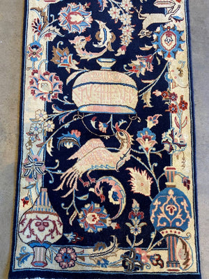 Handmade Persian Kashmar Hall Runner - Archaeology Design