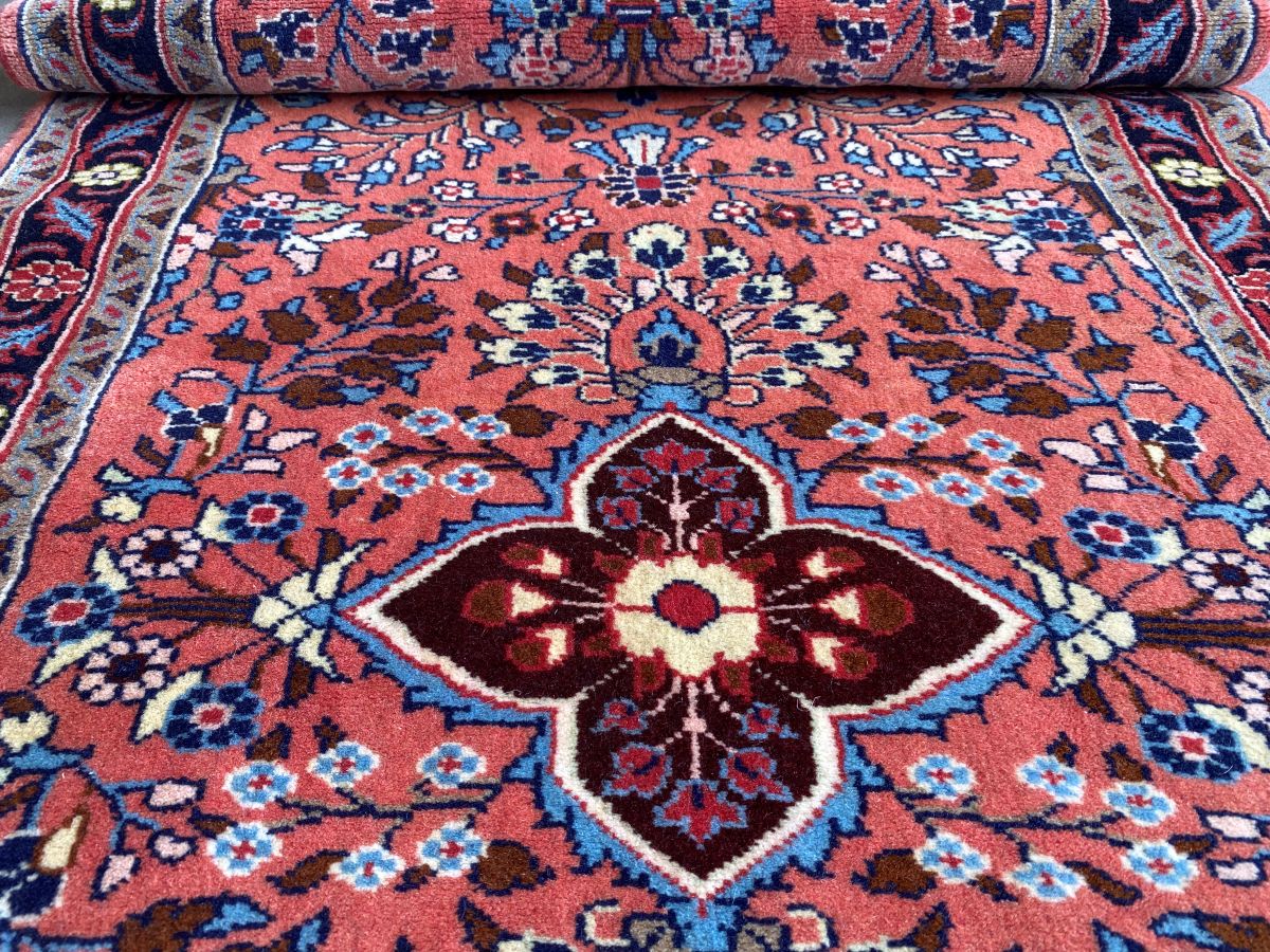 Traditional Hand-Knotted Persian Mehraban Runner