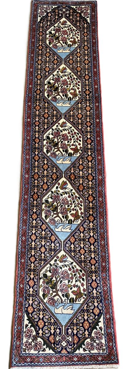 Hand-Knotted Tribal Persian Senneh Runner