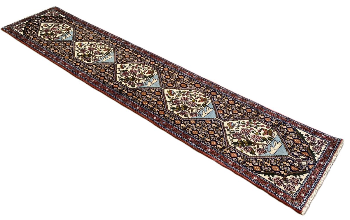 Hand-Knotted Tribal Persian Senneh Runner