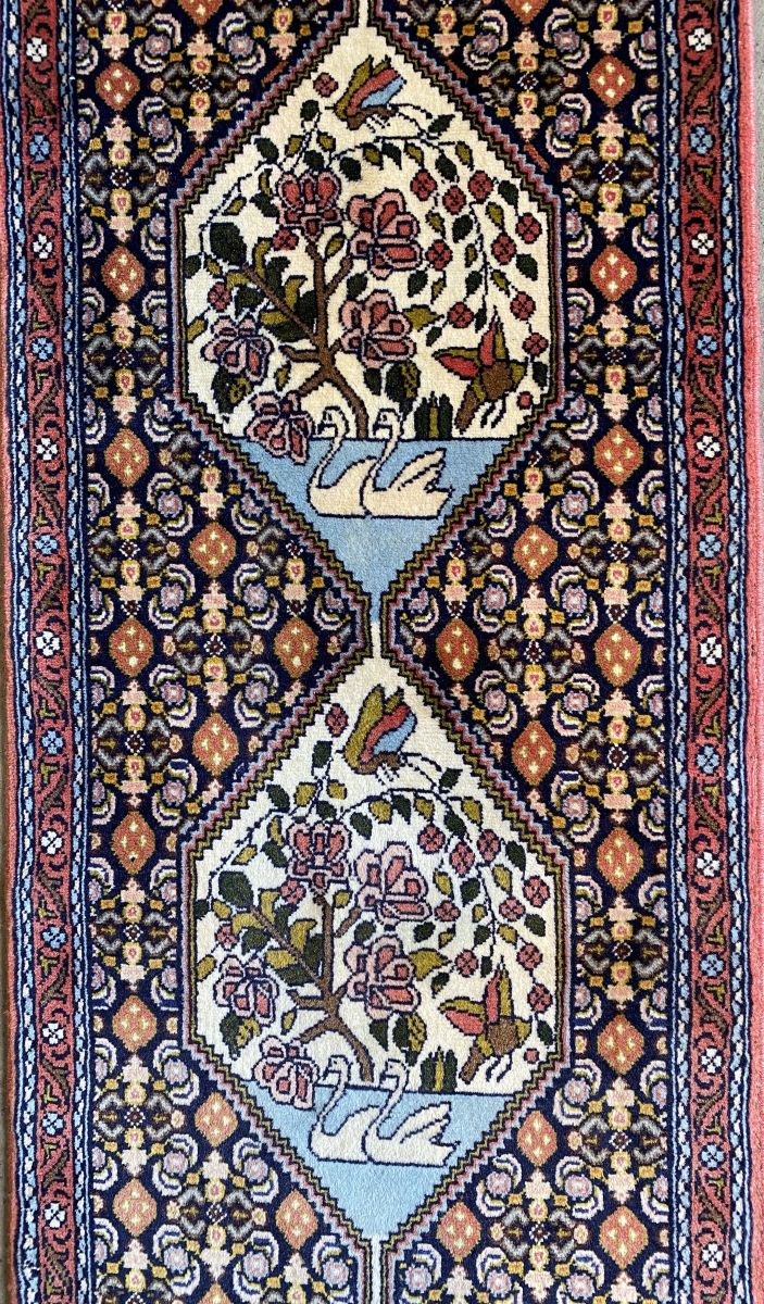 Hand-Knotted Tribal Persian Senneh Runner