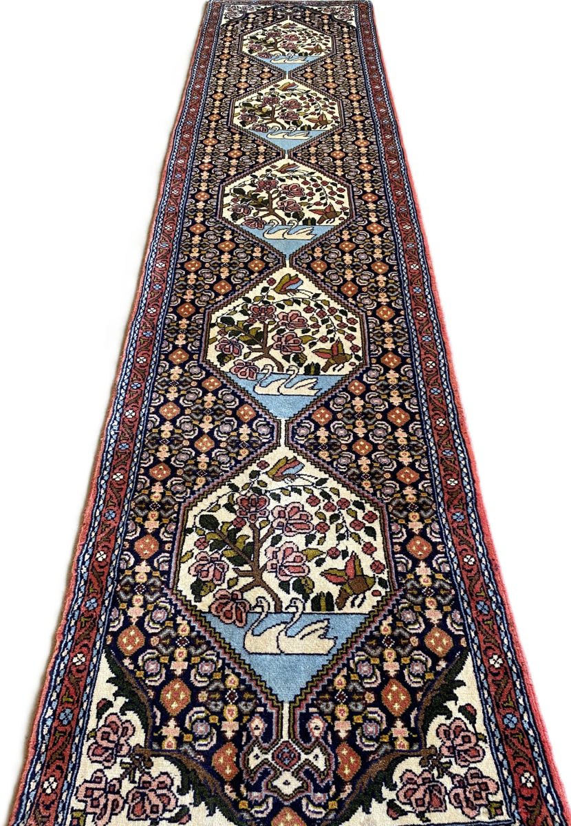 Hand-Knotted Tribal Persian Senneh Runner