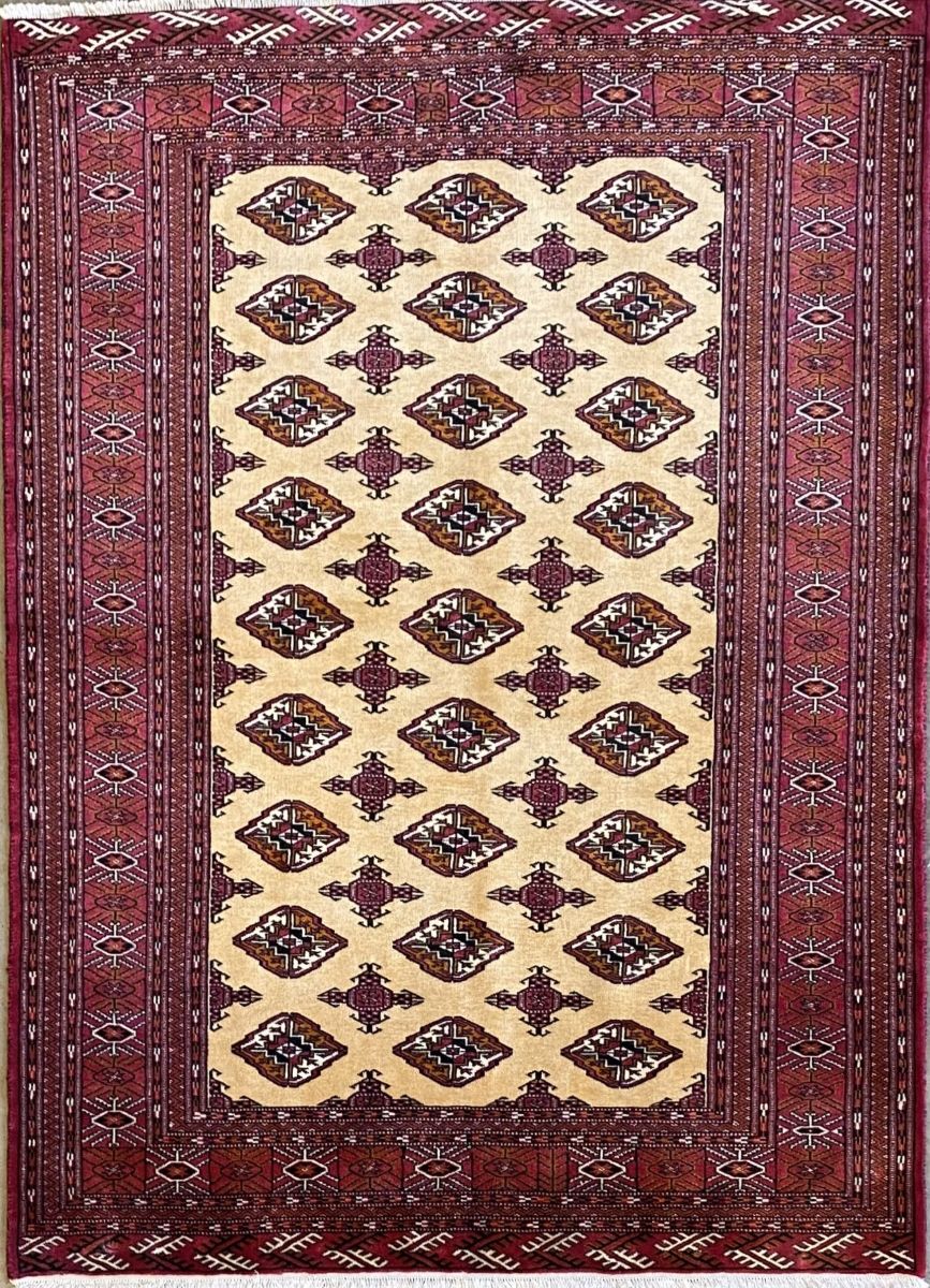 Hand-Knotted Tribal Persian Turkoman Tekke Rug
