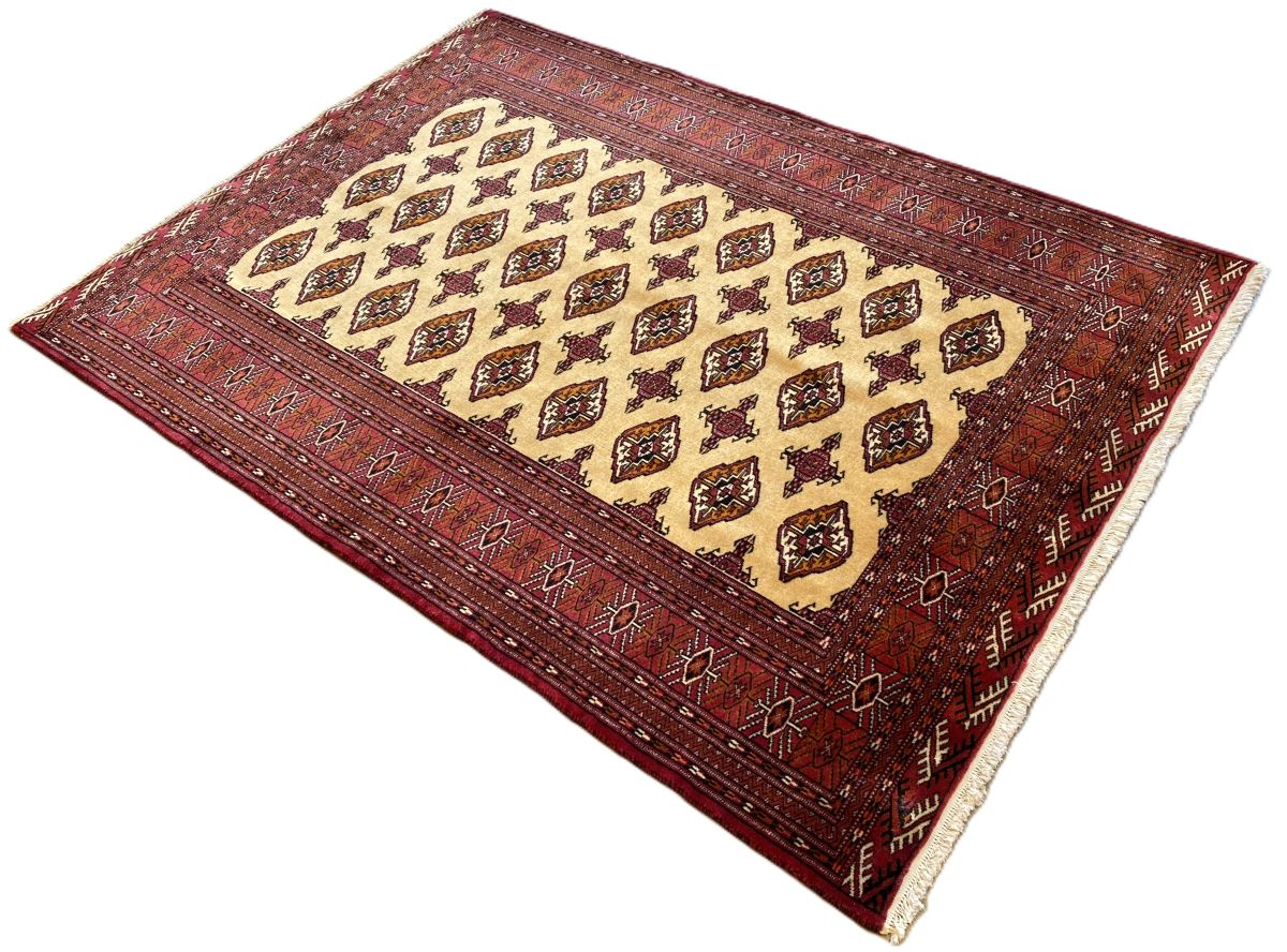 Hand-Knotted Tribal Persian Turkoman Tekke Rug