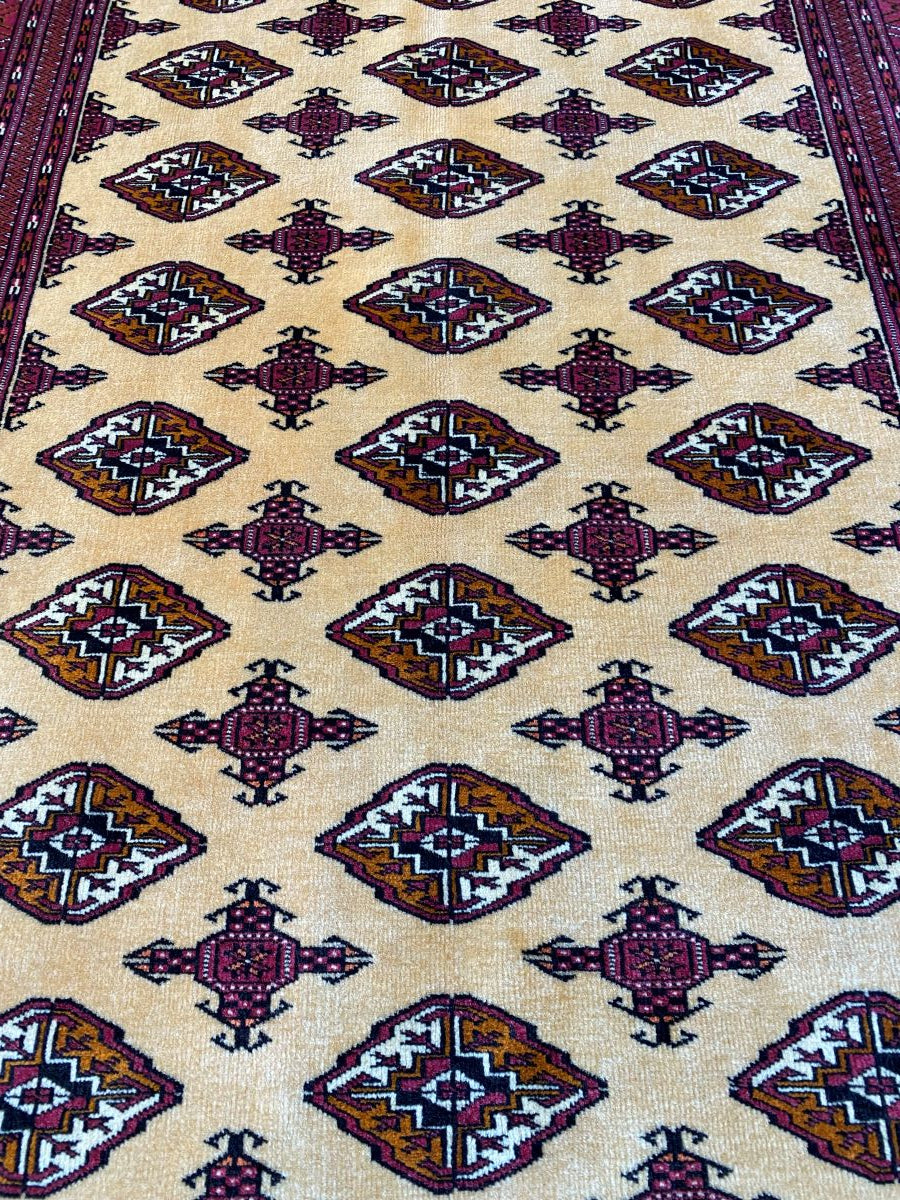 Hand-Knotted Tribal Persian Turkoman Tekke Rug