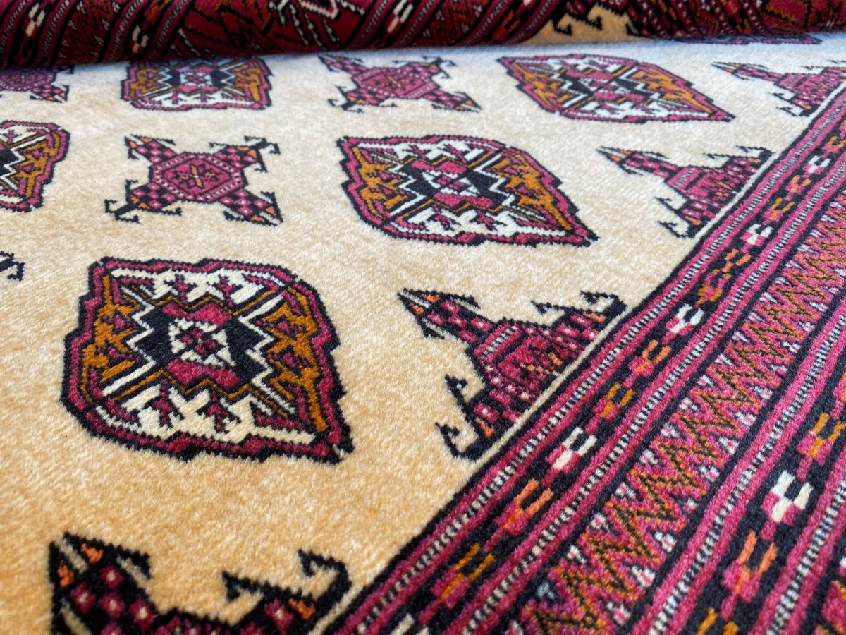 Hand-Knotted Tribal Persian Turkoman Tekke Rug