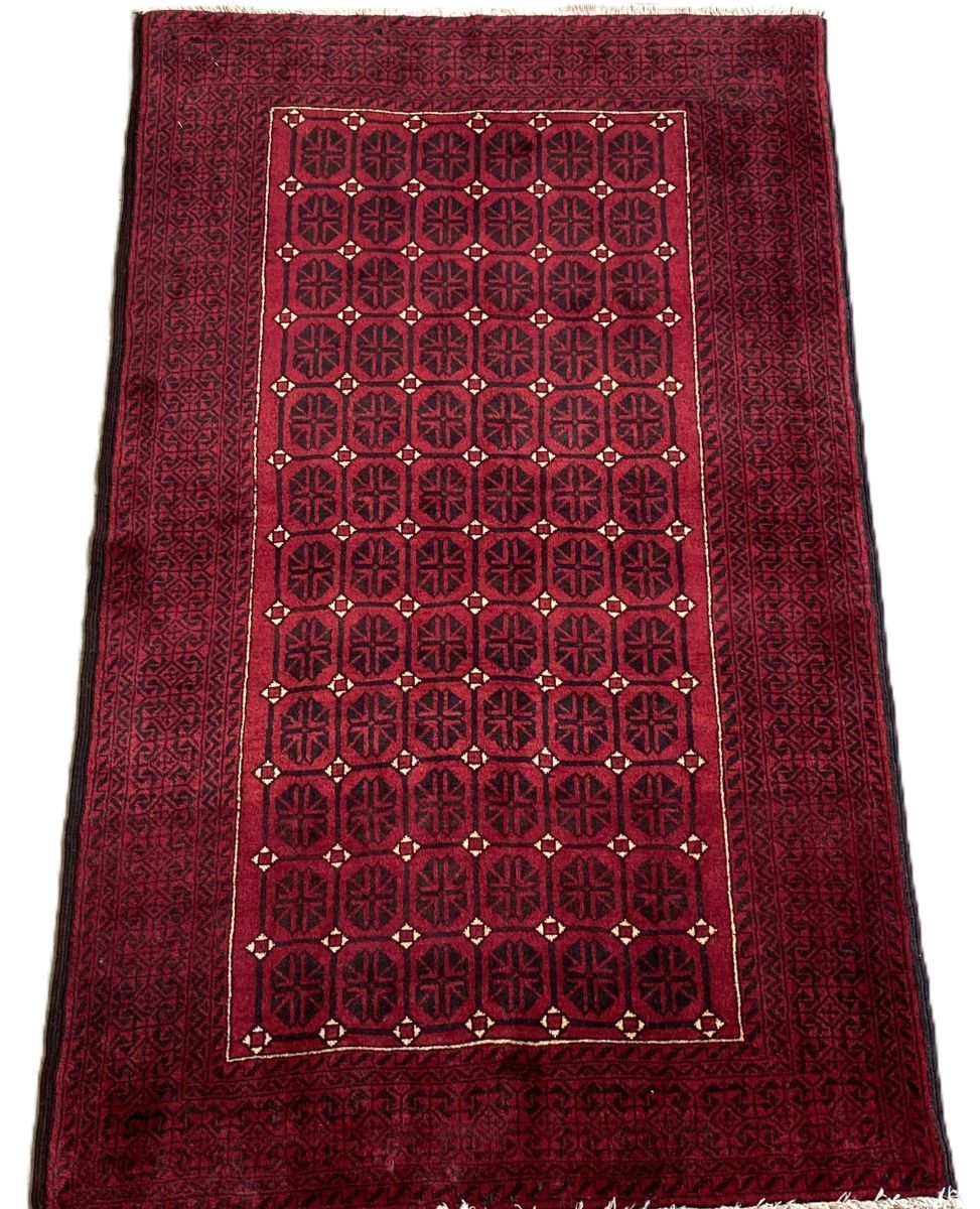 Hand-Knotted Tribal Persian Turkoman Balouch Rug
