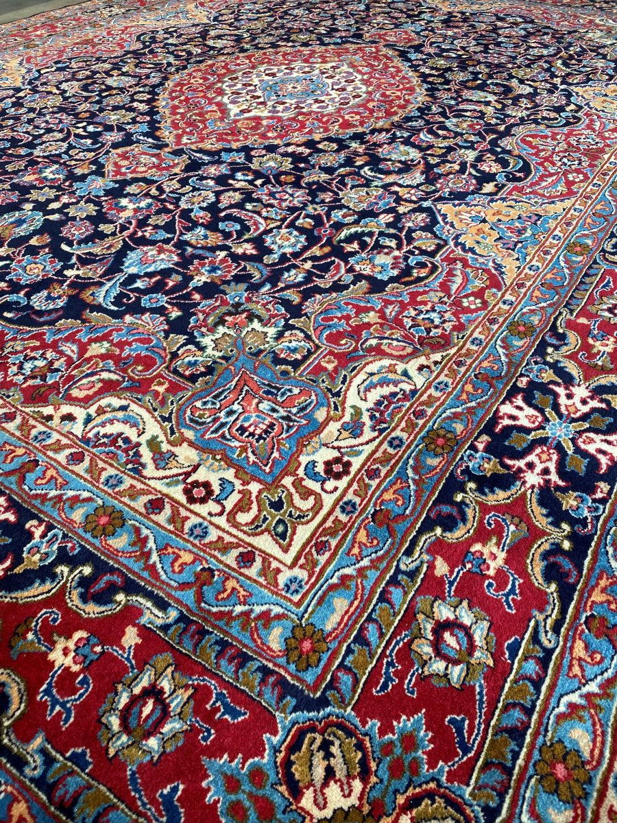 Hand-Knotted Persian Kashmar Carpet