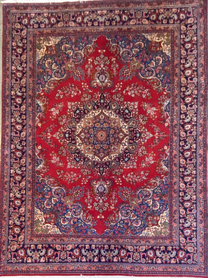 Hand-Knotted Persian Sabzevar Carpet